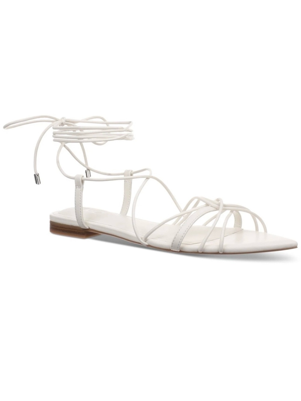 I.n.c. International Concepts Women's Kharmaa Lace-up Flat Sandals White Smooth